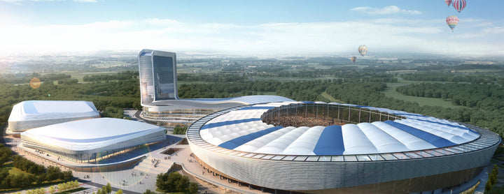 Stress-balanced membrane — stadium roof complex, VANTEX application