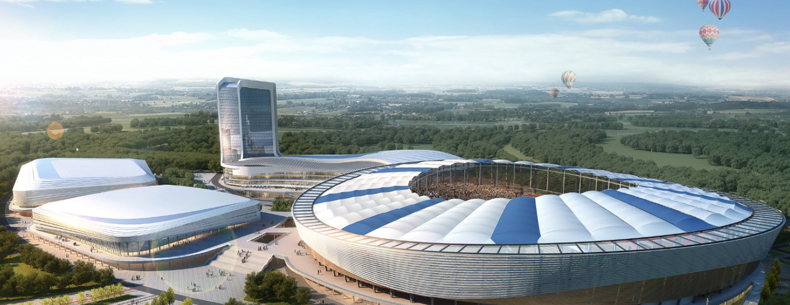 Stress-balanced membrane — stadium roof complex, VANTEX application