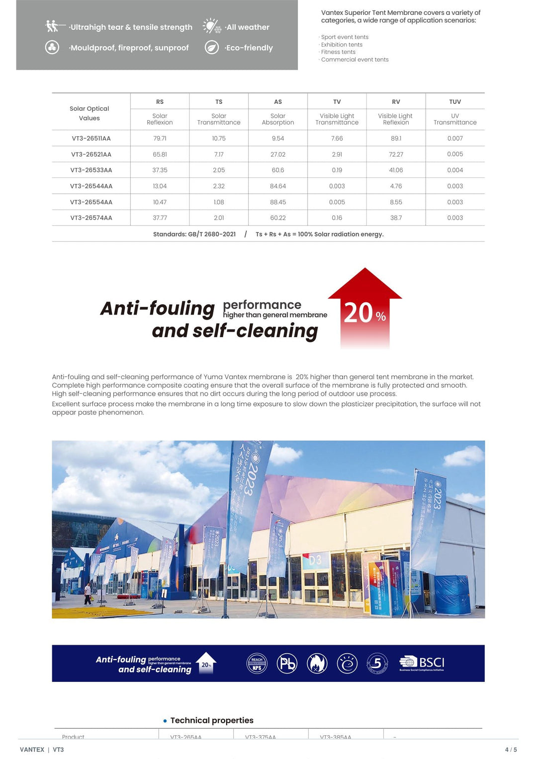 VT3-265 Tent &amp; Structure Membrane — catalogue page 4