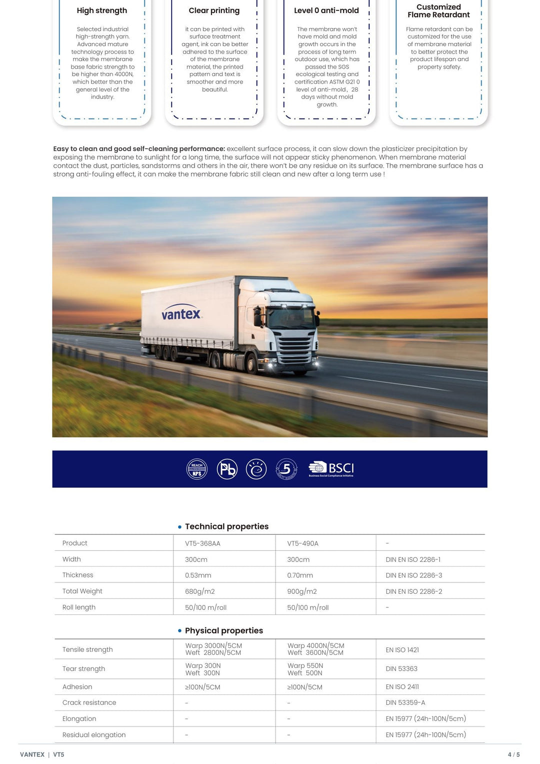 VT5-490 Truck Side Curtain — catalogue page 4