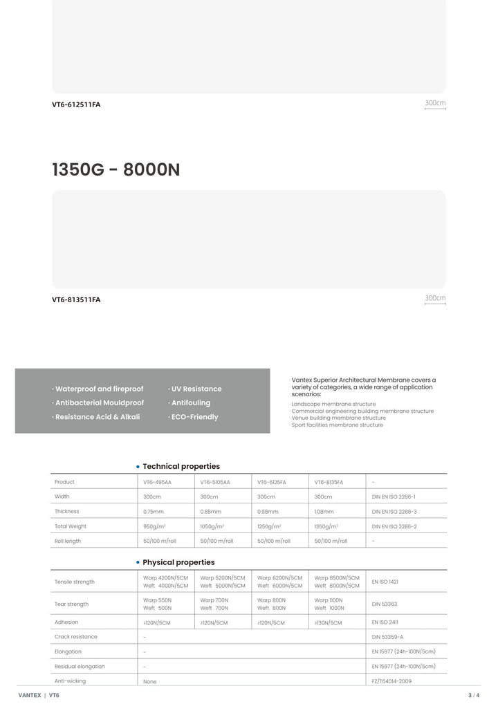 VT6-8135 Architectural Membrane — catalogue page 3