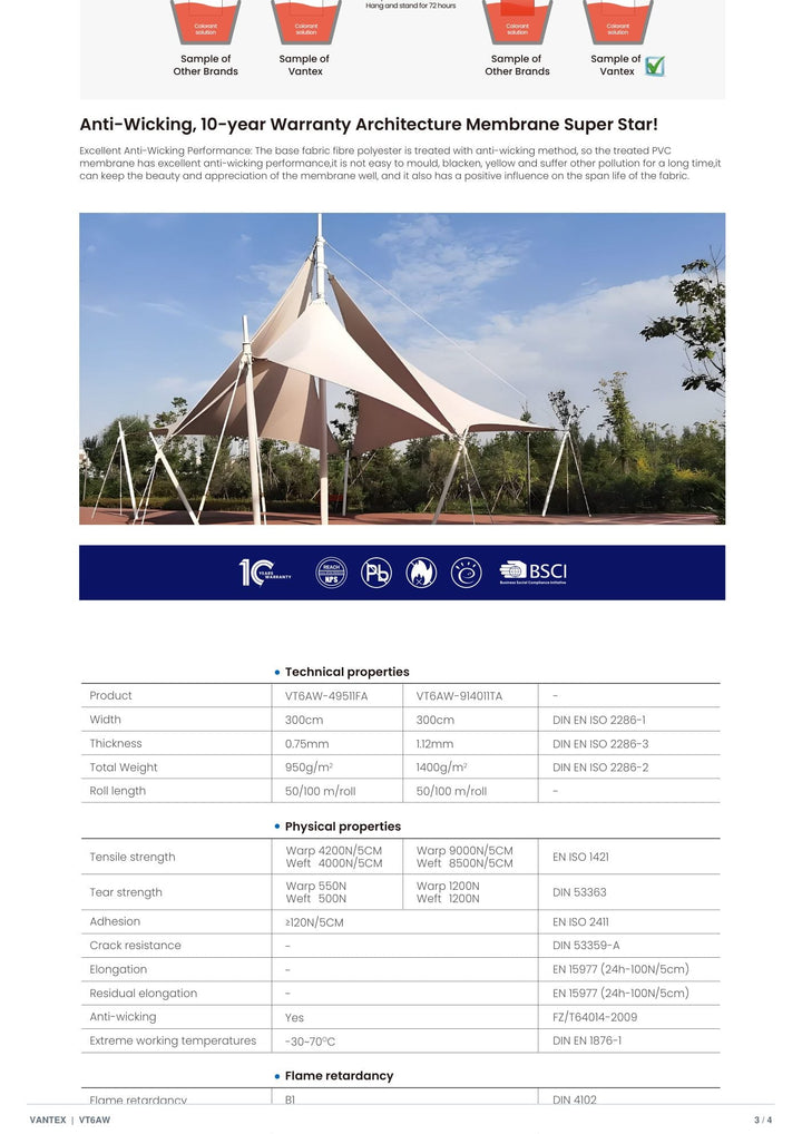 VT6AW-495 Anti-Wicking Membrane — catalogue page 3