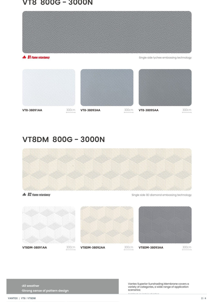 VT8DM-380 Sunshading Membrane — catalogue page 2