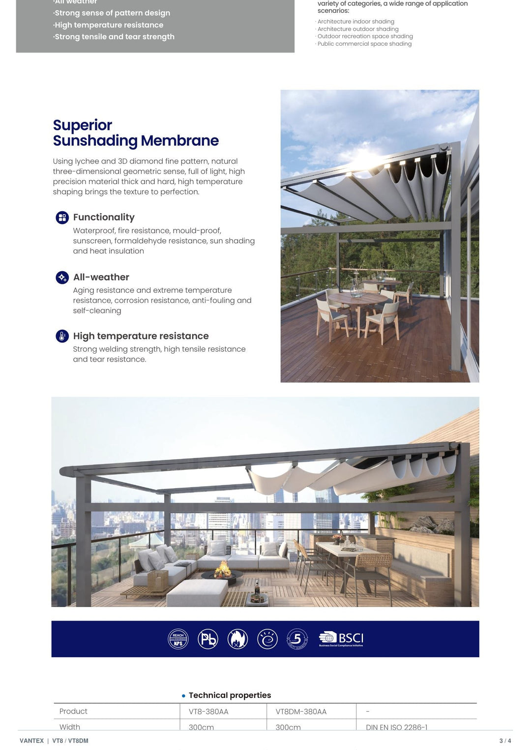 VT8DM-380 Sunshading Membrane — catalogue page 3