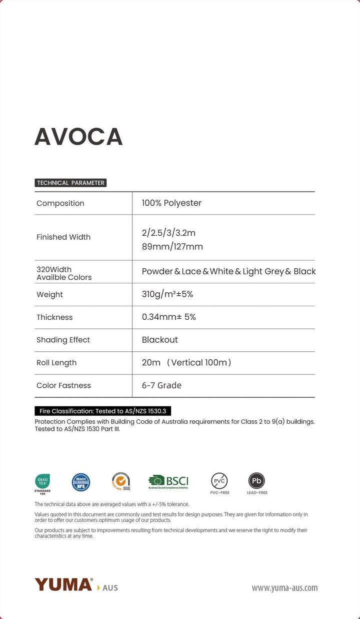 AVOCA Vertical — technical parameters