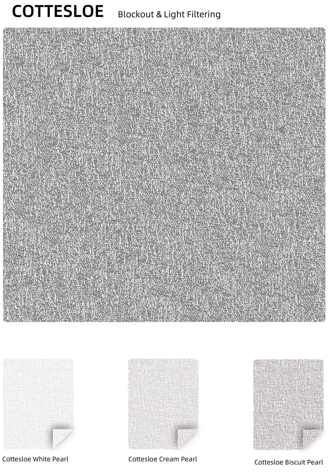 COTTESLOE Light Filtering — colour range sample page