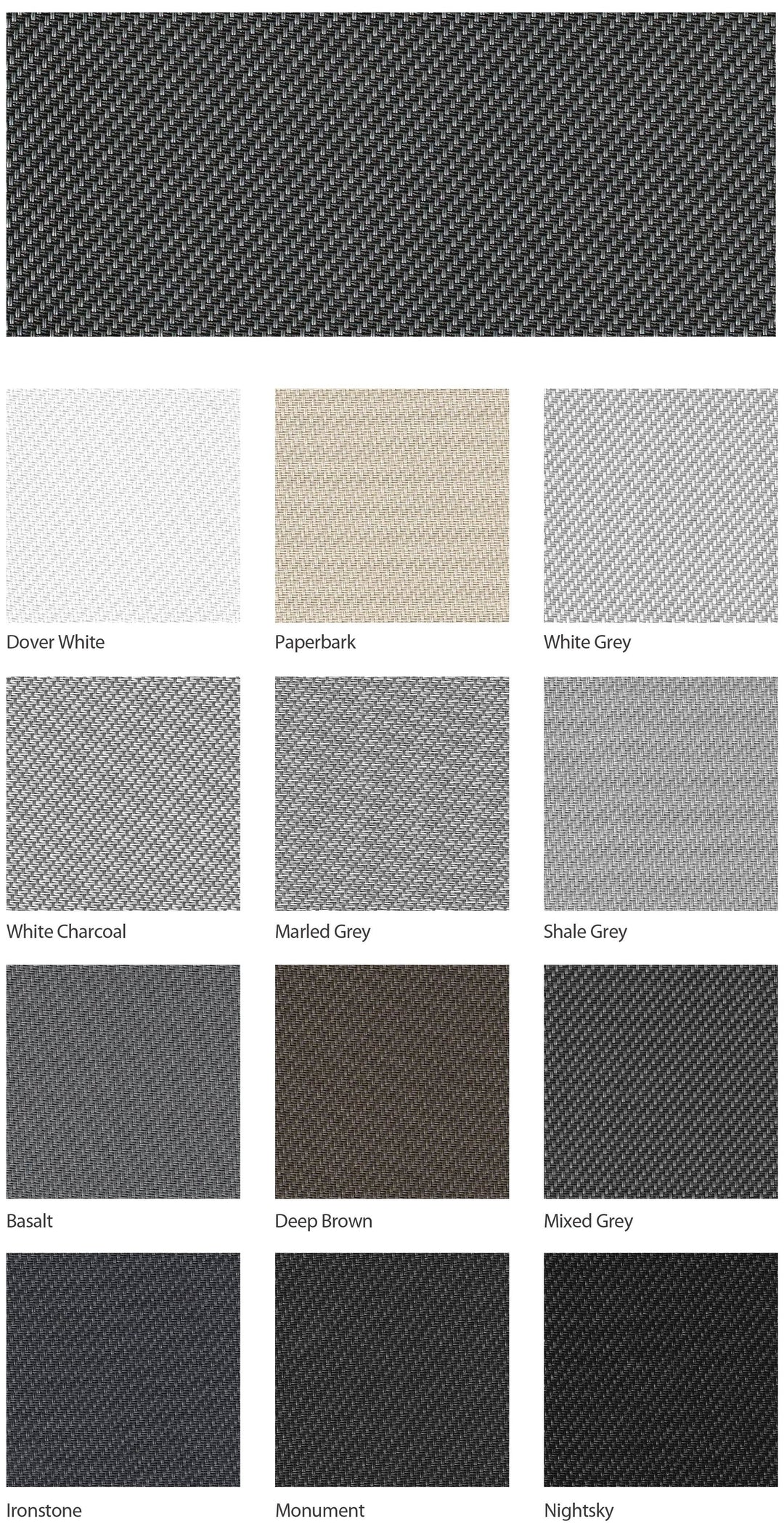 FIBRECORE FC12 External Screen 1% — colour range sample page