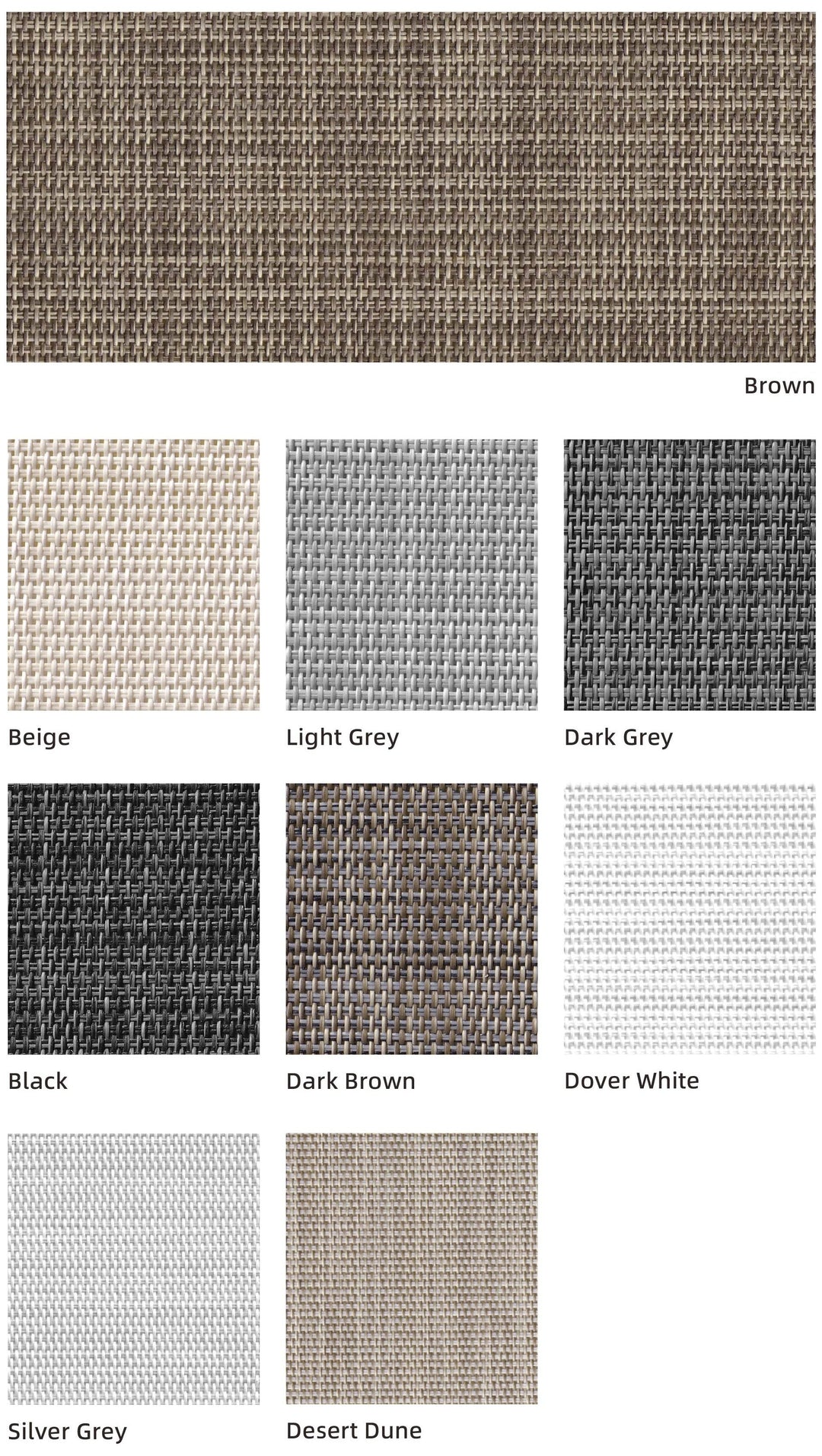 SUNCOOL L1 Sunscreen 5% — colour range sample page