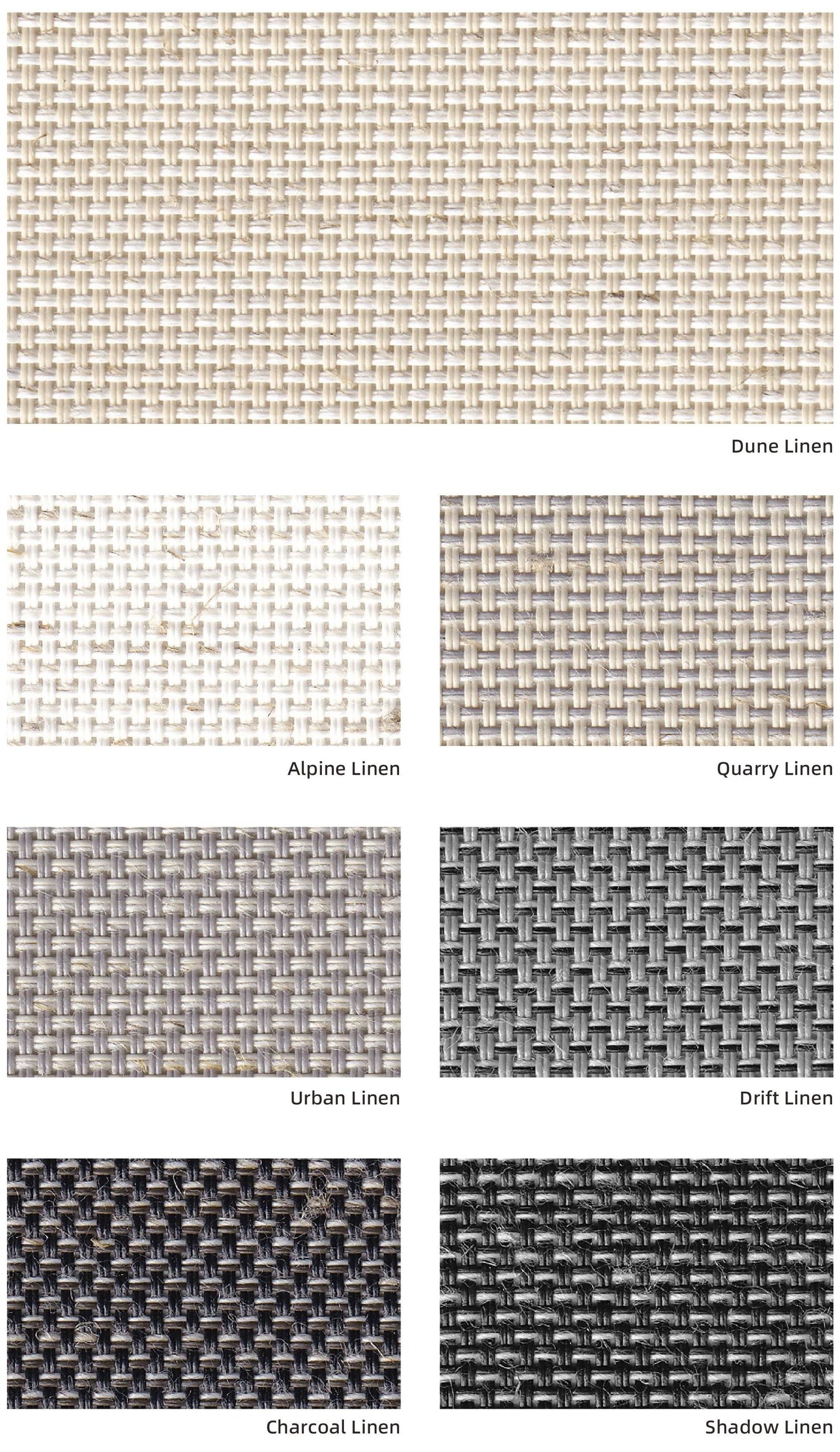 SUNCOOL Linen L2 Sunscreen 5% — colour range sample page