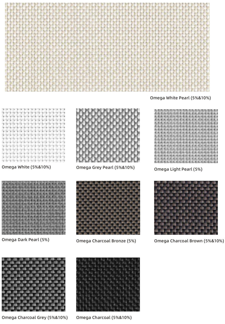 OMEGA Sunscreen 5% — colour range sample page