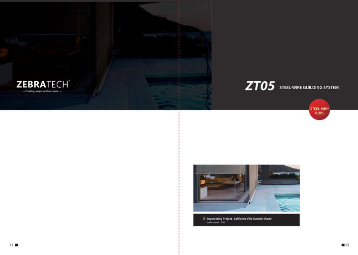 Wire-Guided Outdoor Screen System ZT05 — product presentation page