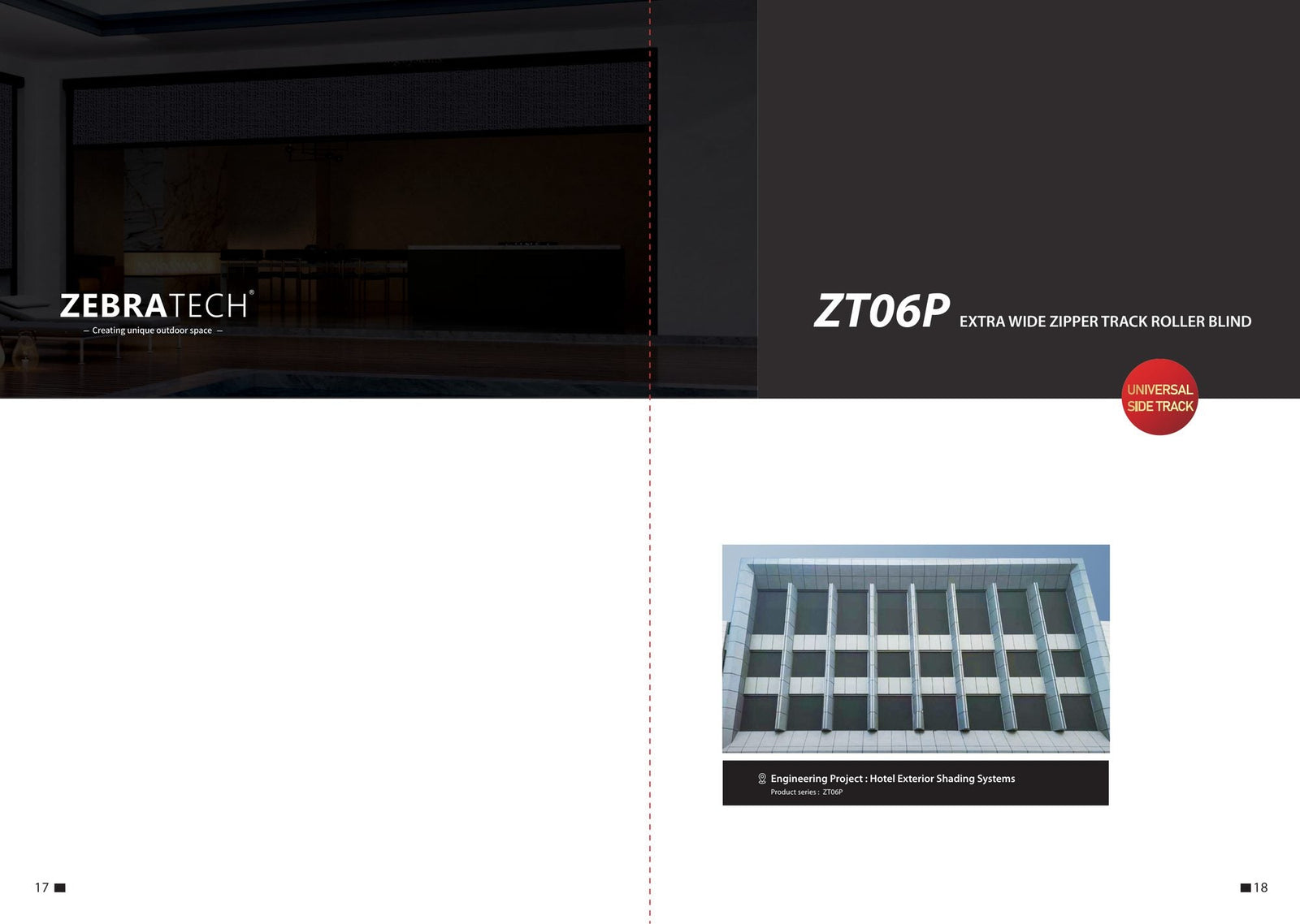 Extra-Wide Side-Guided Outdoor Screen ZT06P — product presentation page