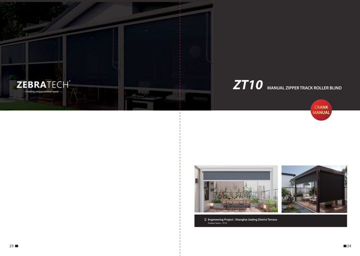 Manual Side-Guided Outdoor Screen ZT10 — product presentation page