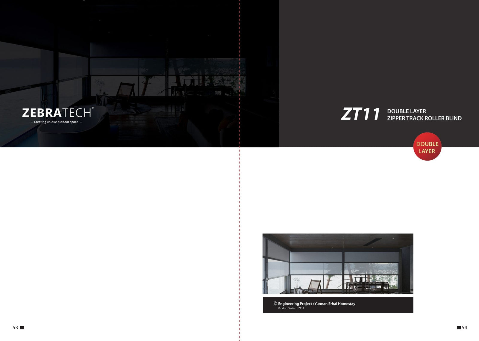 Dual-Layer Side-Guided Outdoor Screen ZT11 — product presentation page