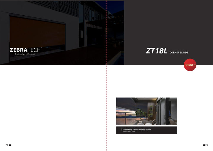 Corner Outdoor Screen ZT18L — product presentation page