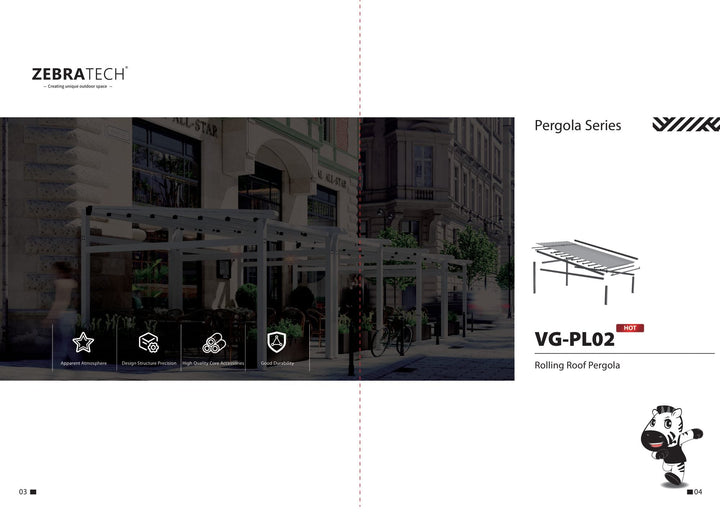 Wall-Mounted Retractable Roof Pergola PL02 WALL — product presentation page