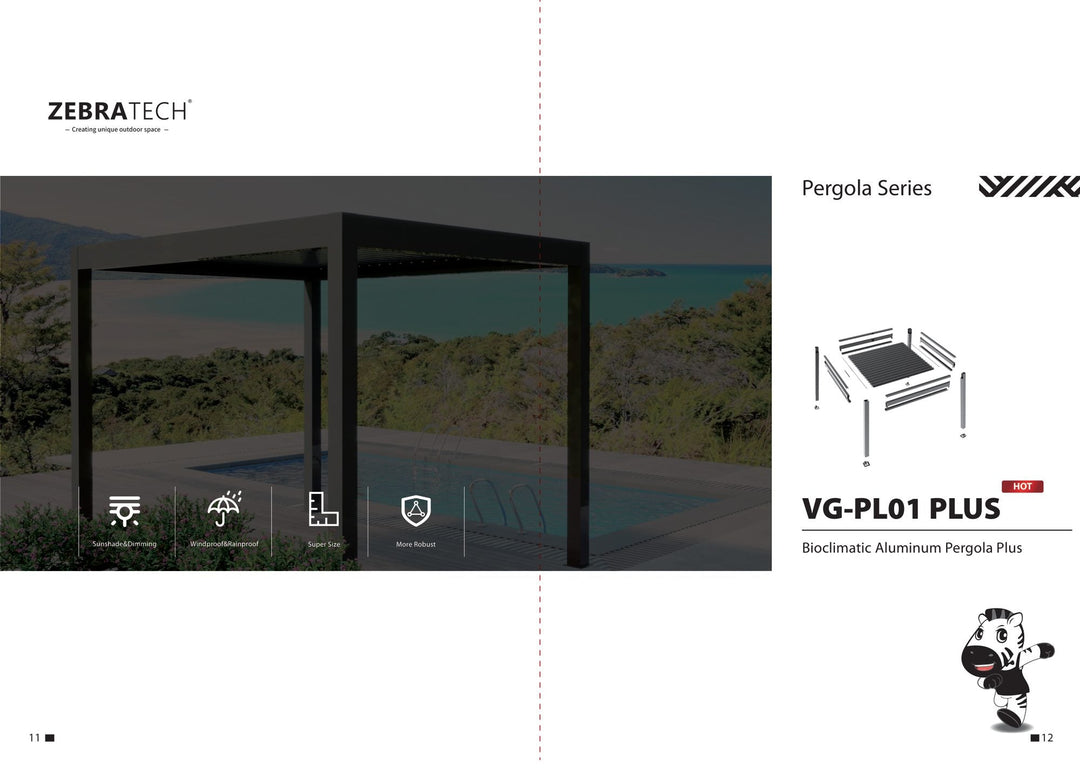 Bioclimatic Aluminium Pergola PL01 PLUS — product presentation page
