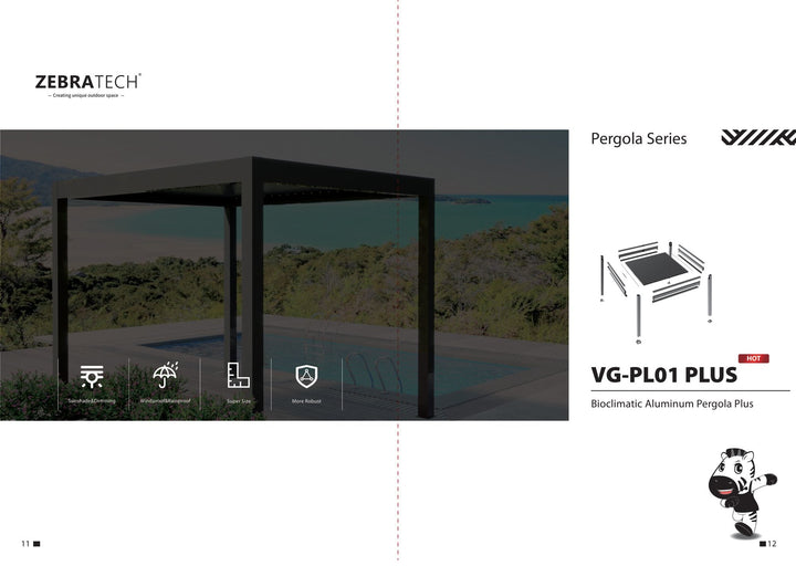 Bioclimatic Aluminium Pergola PL01 PLUS — product presentation page