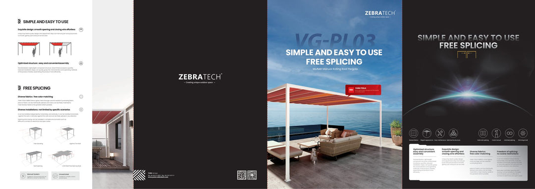 Fabric Roof Pergola PL03 — product presentation page