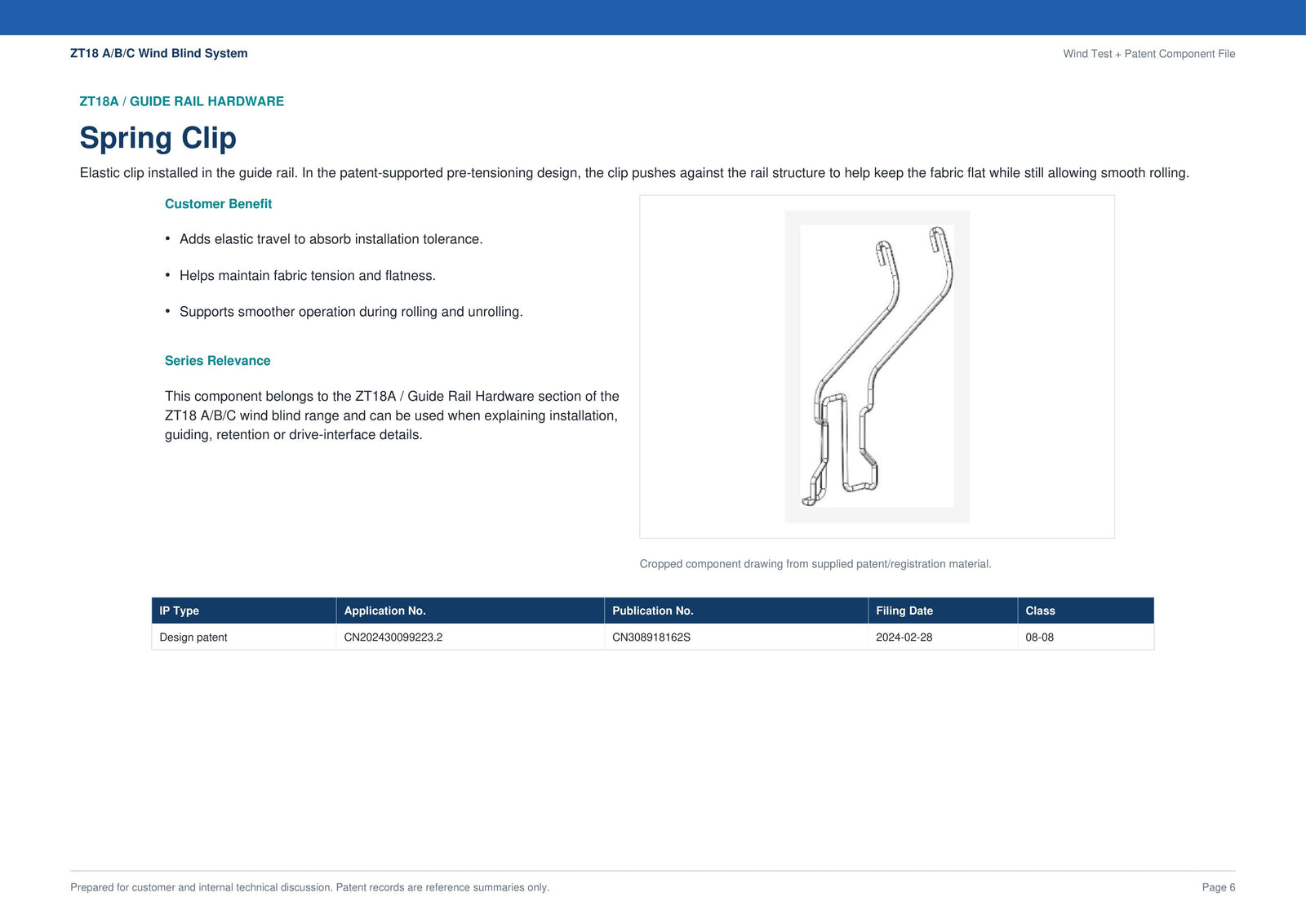 Spring Clip ZT18-03 — part diagram and description