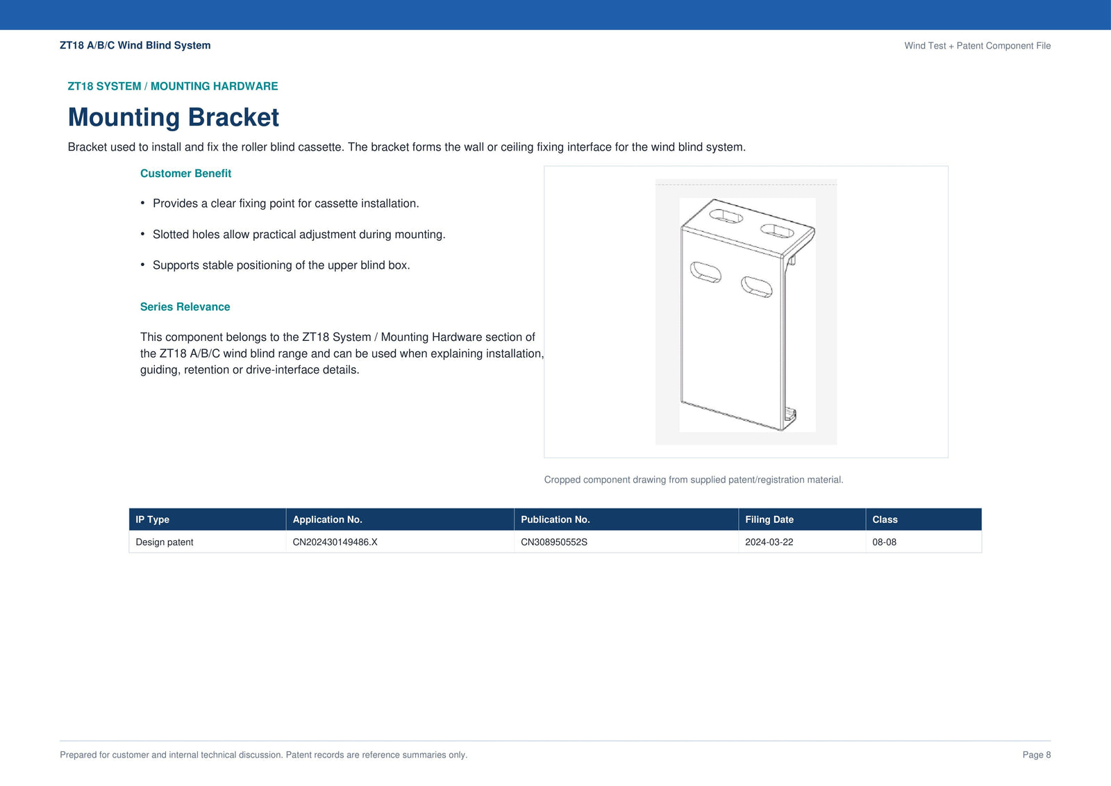 Mounting Bracket ZT18-05 — part diagram and description