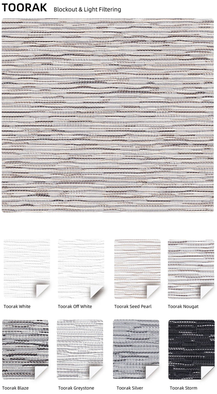 TOORAK Blockout — colour range sample page