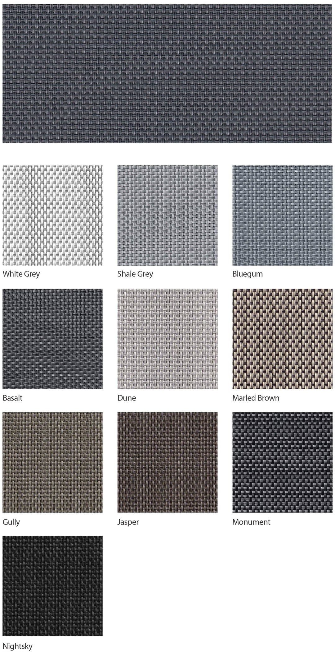 UVTEX UV1 External Screen 1% — colour range sample page