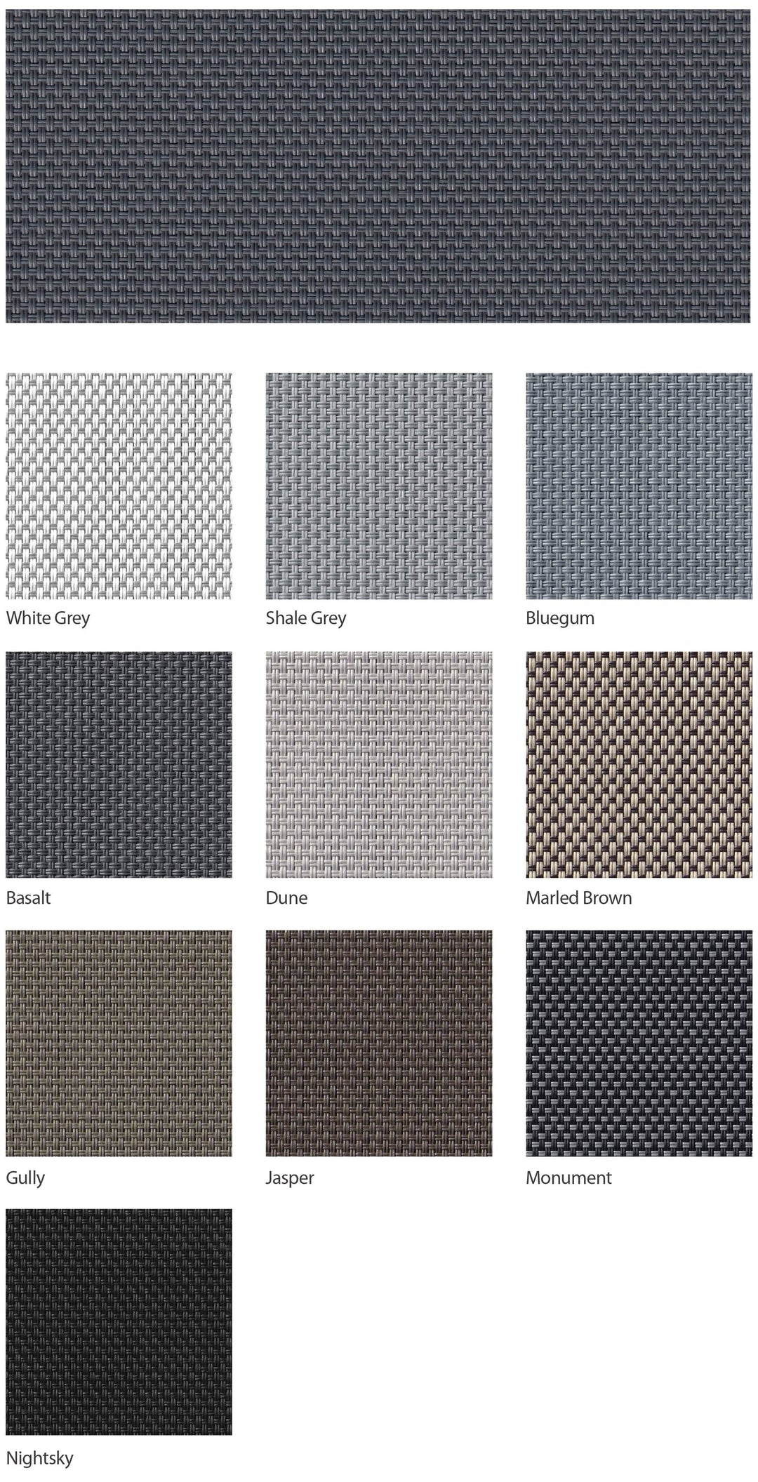 UVTEX UV1 External Screen 5% — colour range sample page