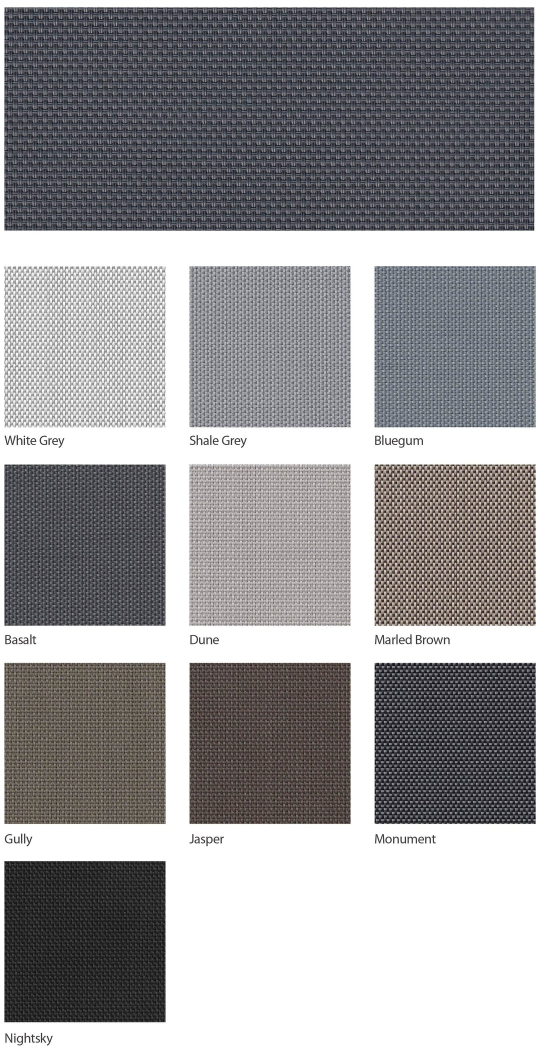 UVTEX UV2 External Screen 3% — colour range sample page