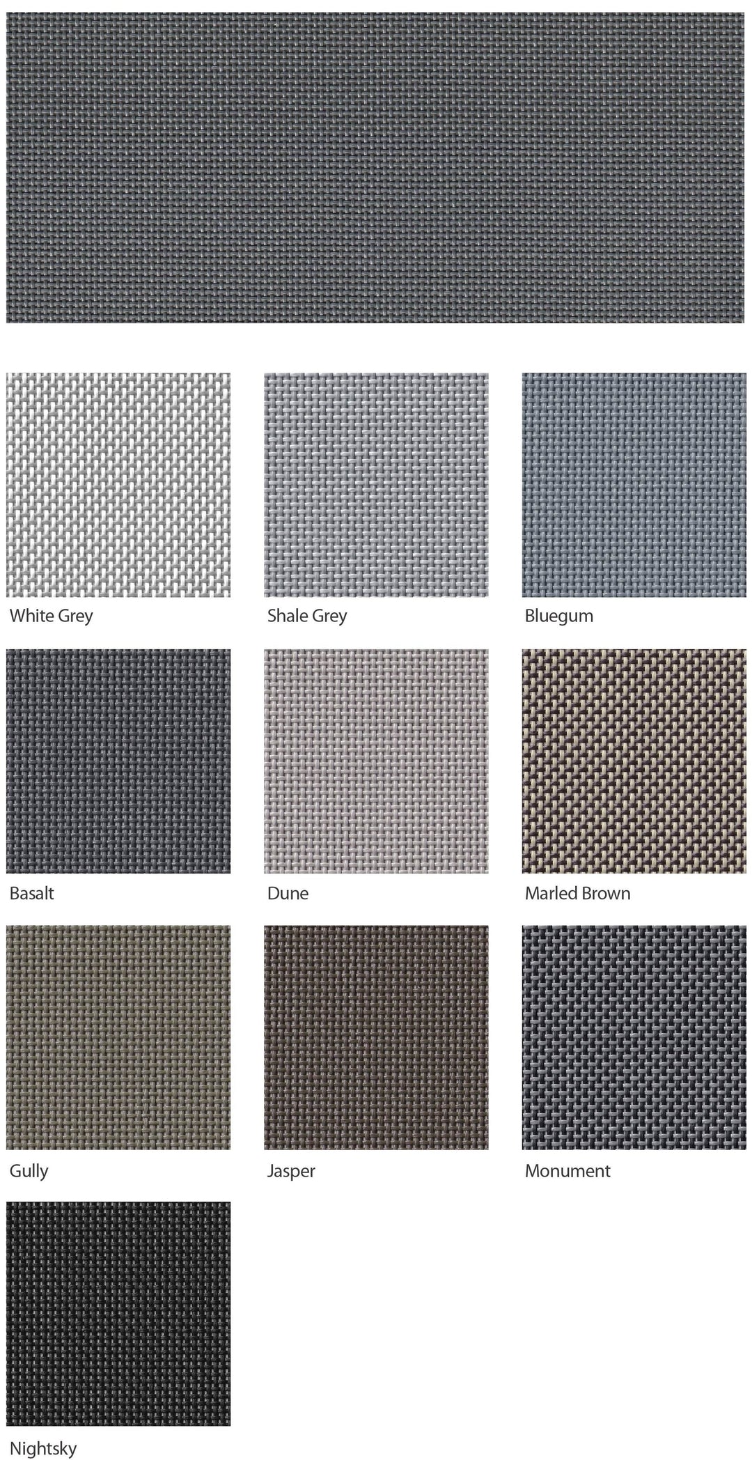 UVTEX UV5 External Screen 20% — colour range sample page