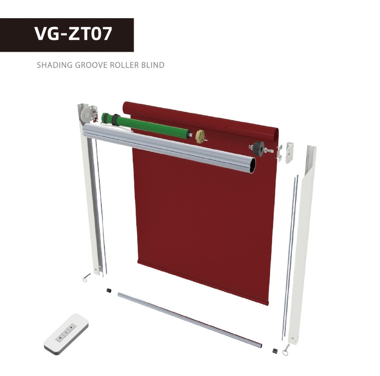 Roller-Style Outdoor Wind Screen ZT07 — system diagram