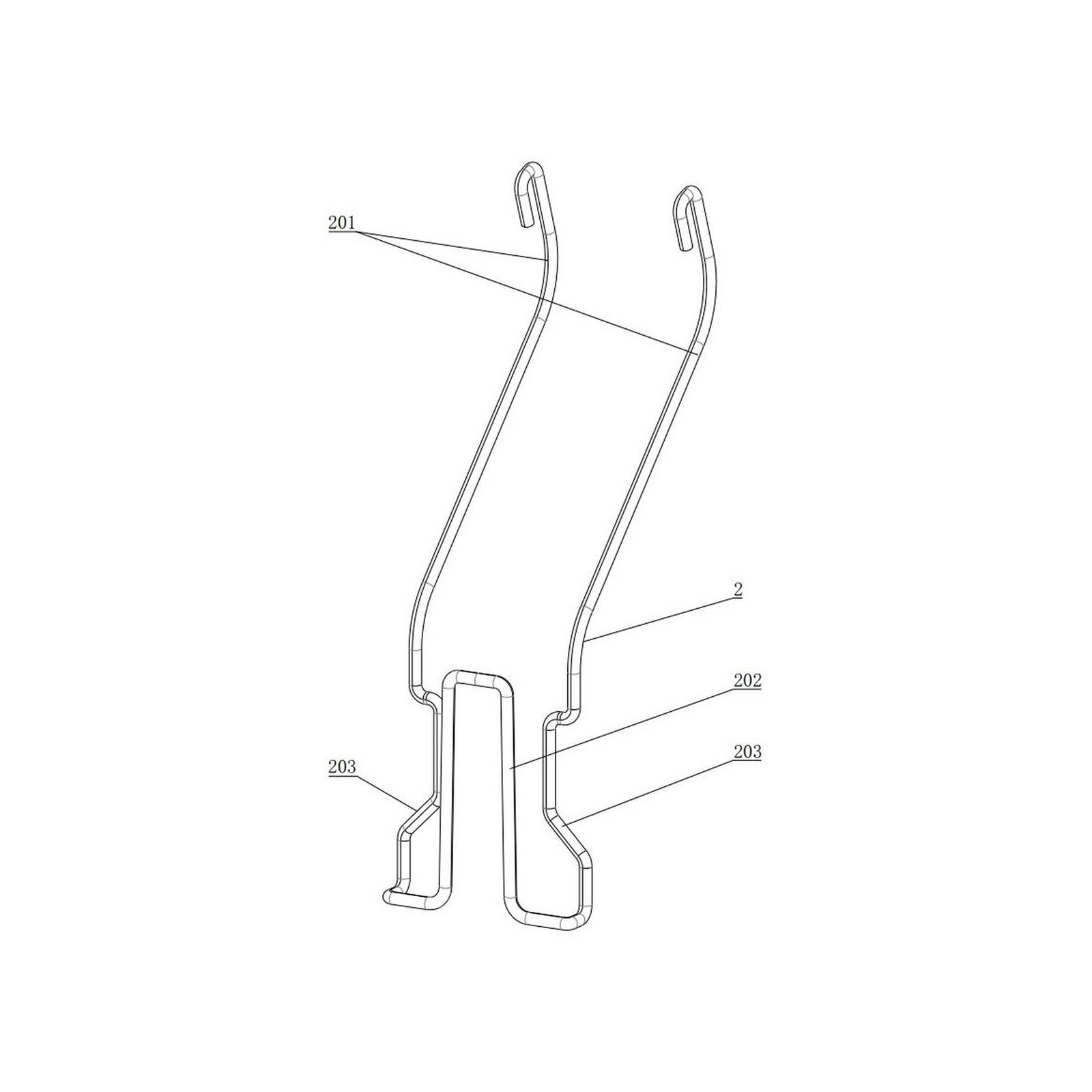 ZT18-03 Spring Clip — technical drawing with reference numerals