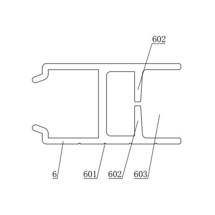 ZT18-09 Inner Aluminium Guide Rail Profile — technical drawing with reference numerals