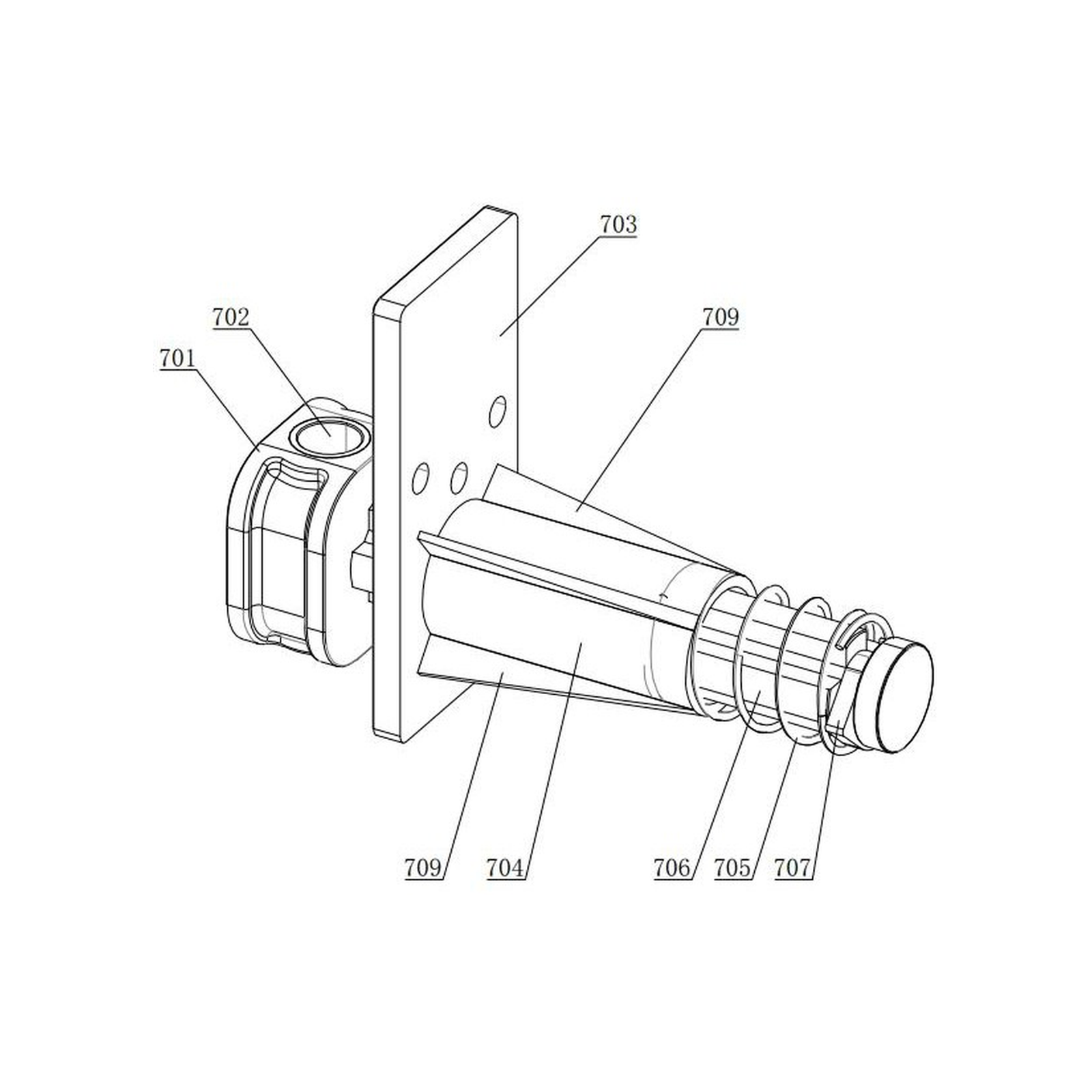 ZT18-10 Bottom Rail End Cap — technical drawing with reference numerals